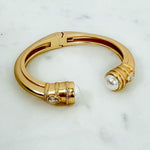 Matte Gold + Stone Hinged Bangle Bracelet - A3 Accessories - Jewelry - Clover + Bee