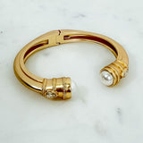 Matte Gold + Stone Hinged Bangle Bracelet - A3 Accessories - Jewelry - Clover + Bee