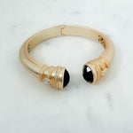 Matte Gold + Stone Hinged Bangle Bracelet - A3 Accessories - Jewelry - Clover + Bee