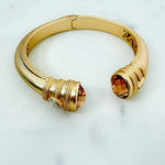 Matte Gold + Stone Hinged Bangle Bracelet - A3 Accessories - Jewelry - Clover + Bee
