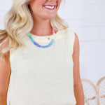 Maude Butter Yellow Button Back Top Blu Pepper