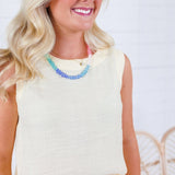 Maude Butter Yellow Button Back Top Blu Pepper