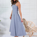 Maureen Stone Grey Midi Dress Elle Grey