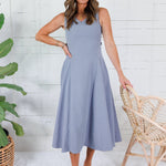 Maureen Stone Grey Midi Dress Elle Grey