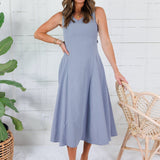 Maureen Stone Grey Midi Dress Elle Grey