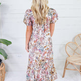 Mavalene Cream Floral Eyelet Maxi Dress