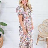 Mavalene Cream Floral Eyelet Maxi Dress