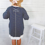Mayhall Navy Blue Stripe Mini Dress Entro