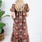 Maylene Cocoa Floral Bouquet Eyelet Maxi Dress Entro