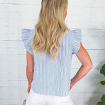 McKee White + Blue Pinstripe Top Jodifl 