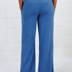 Meg Coastal Blue Linen Wide Leg Pant KUT