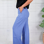 Meg Cornflower Linen Wide Leg Pants KUT