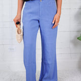 Meg Cornflower Linen Wide Leg Pants KUT