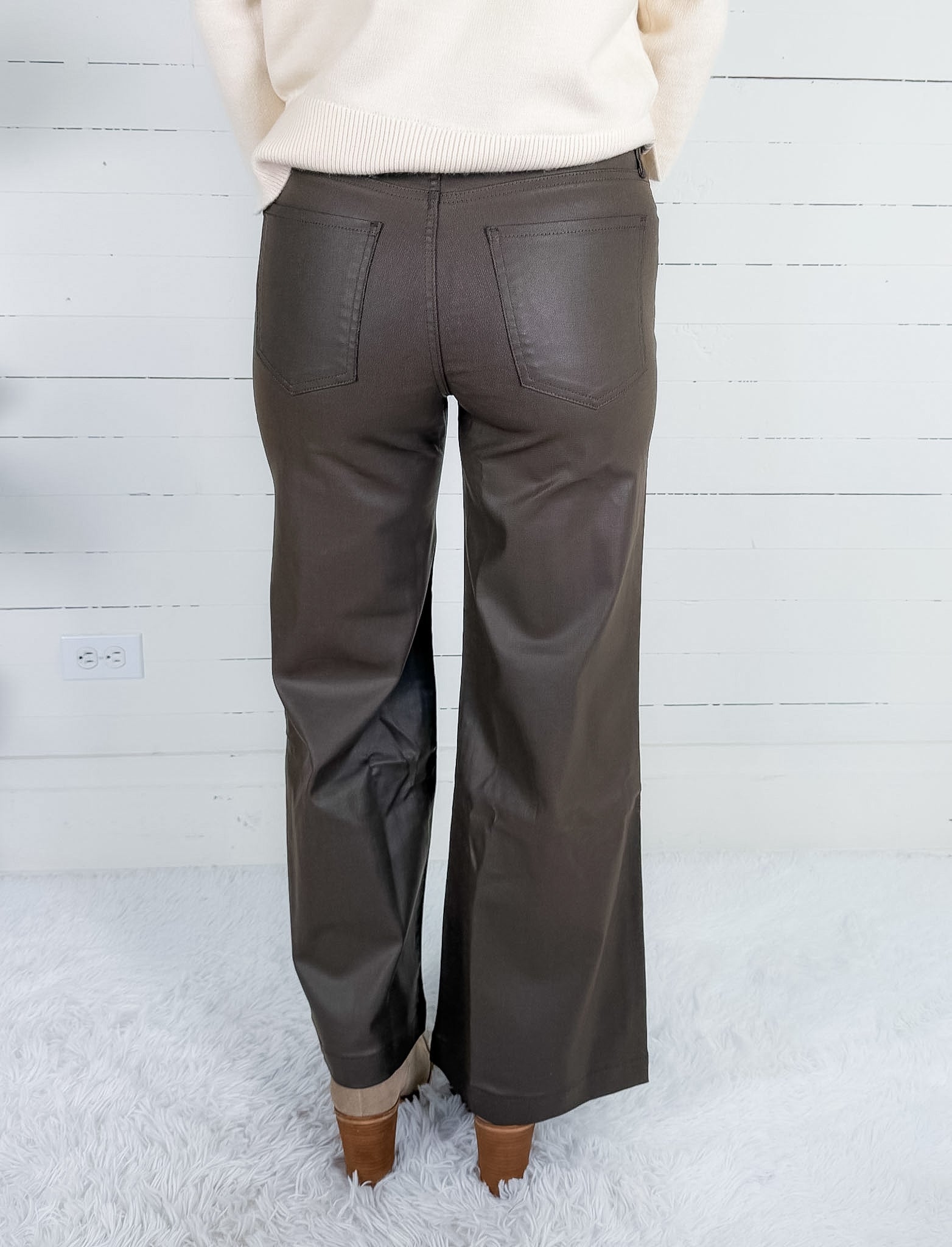 Meg Toffee Coated Wide Leg Denim Kut