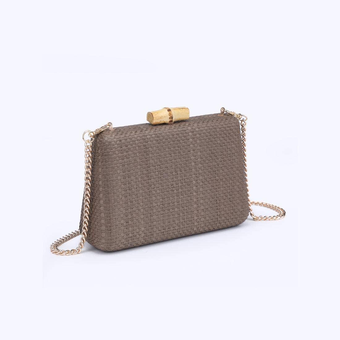Melina Mocha Brown + Bamboo Clasp Clutch - A4 Accessories - Handbags - Clover + Bee