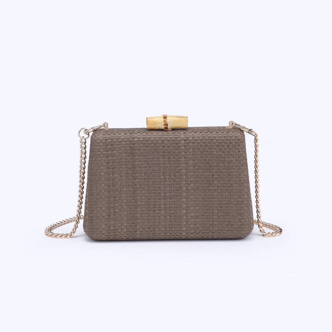 Melina Mocha Brown + Bamboo Clasp Clutch - A4 Accessories - Handbags - Clover + Bee