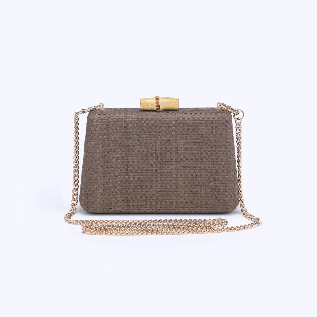 Melina Mocha Brown + Bamboo Clasp Clutch - A4 Accessories - Handbags - Clover + Bee