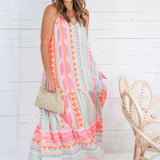 Michael Neon Aztec Maxi Dress Elan