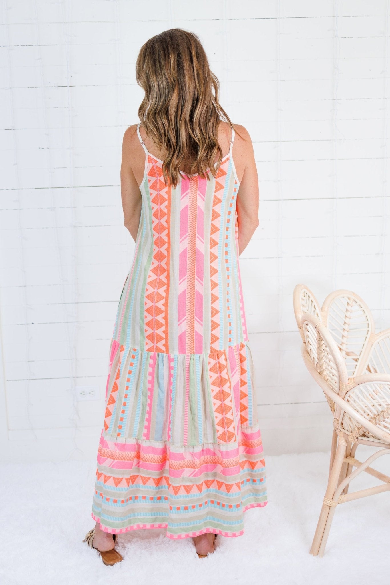 Michael Neon Aztec Maxi Dress Elan