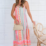 Michael Neon Aztec Maxi Dress Elan