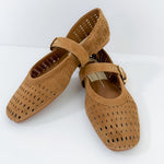 Mikel Brown Perforated Suede Mary Janes