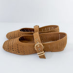 Mikel Brown Perforated Suede Mary Janes