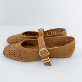 Mikel Brown Perforated Suede Mary Janes