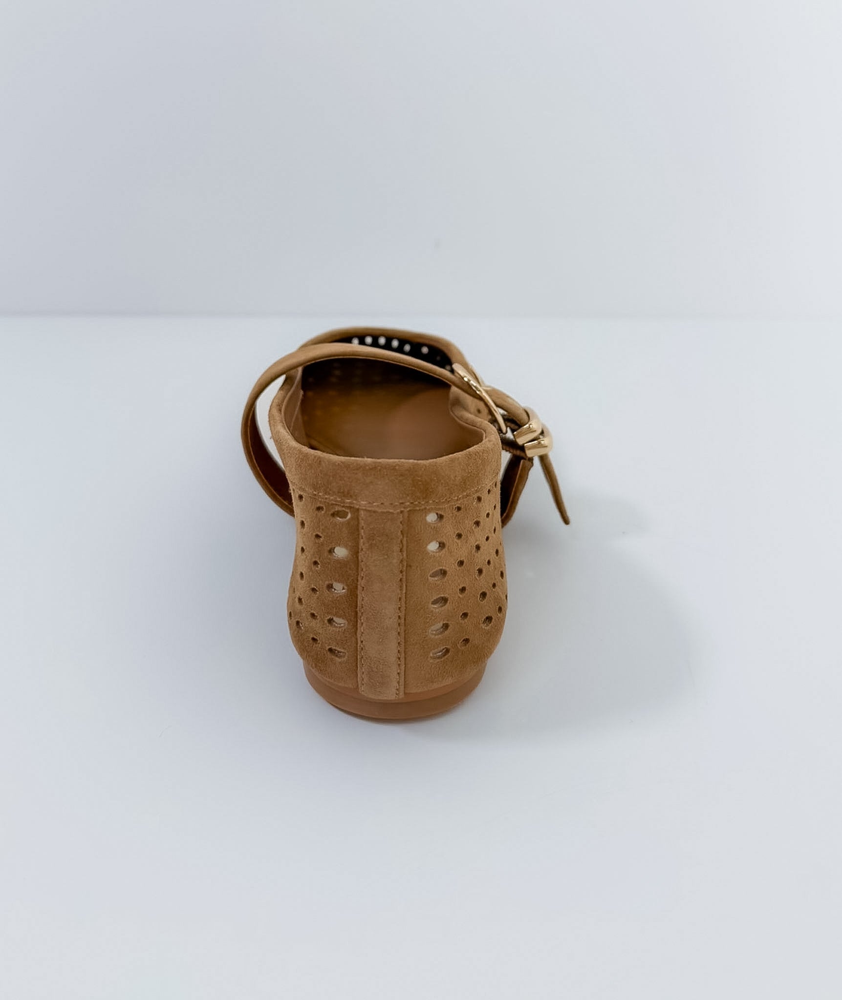 Mikel Brown Perforated Suede Mary Janes