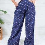 Milan Navy + Sienna Dotty Pleated Wide Pants Glam