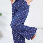 Milan Navy + Sienna Dotty Pleated Wide Pants Glam