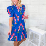 Millicent Blue Poppies Mini Dress Umgee
