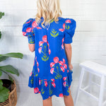 Millicent Blue Poppies Mini Dress Umgee