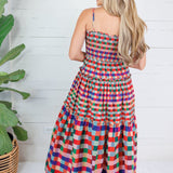Milton Jewel Checkerboard Maxi Dress TCEC