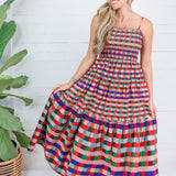 Milton Jewel Checkerboard Maxi Dress TCEC