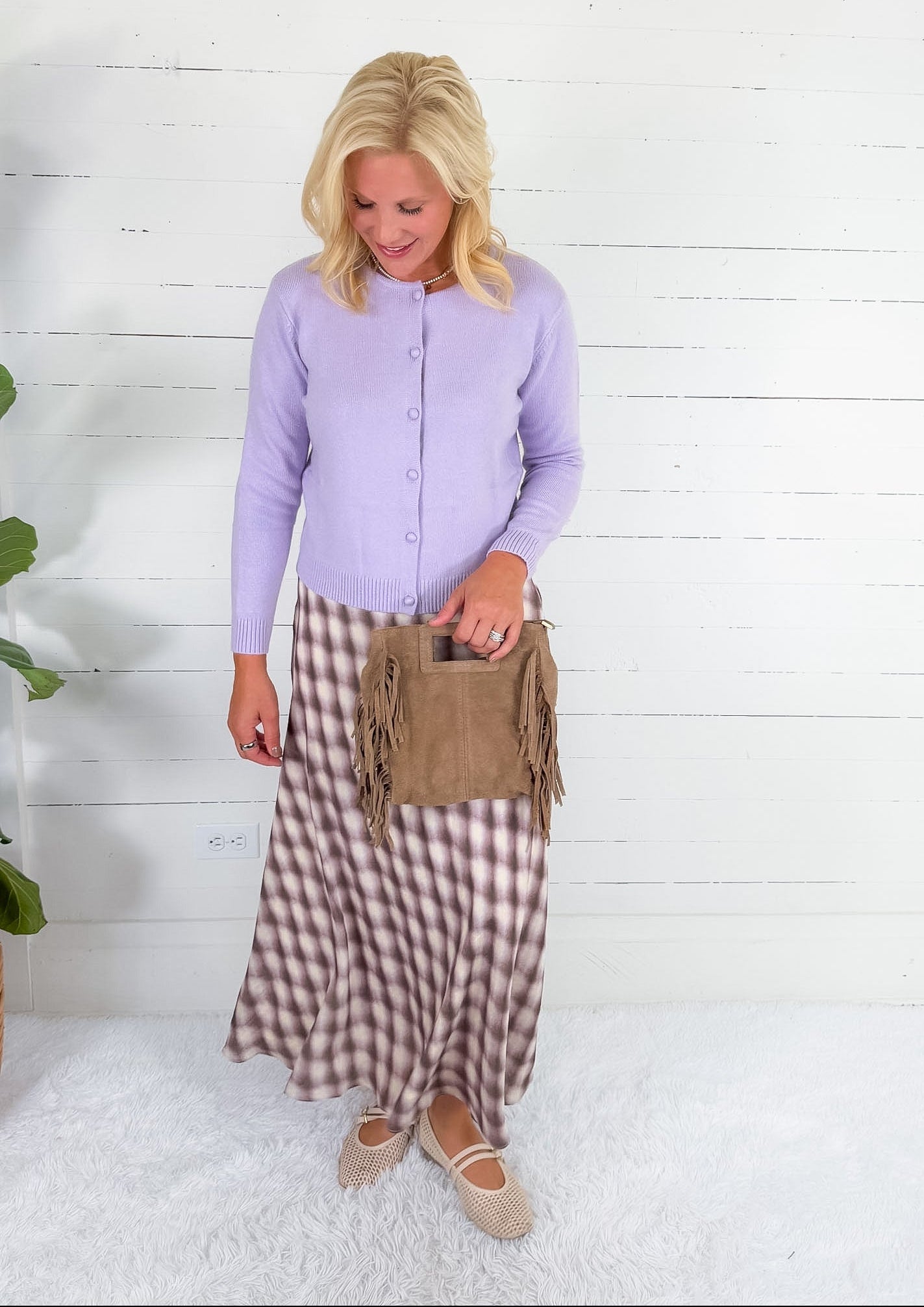 Milton Lavender Cardigan Lucy Paris