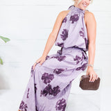 Mimi Grape Floral Palazzo Pants Glam