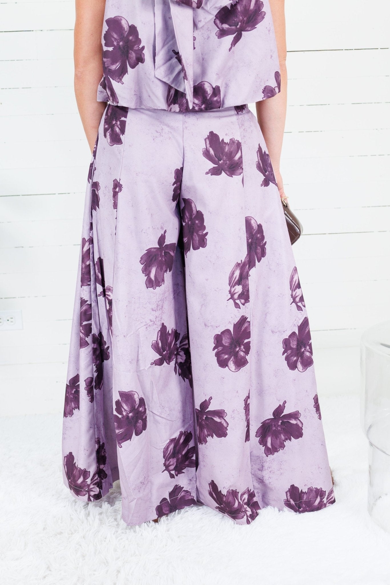 Mimi Grape Floral Palazzo Pants Glam