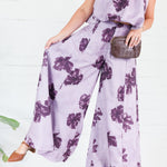 Mimi Grape Floral Palazzo Pants Glam