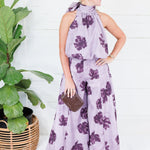 Mimi Grape Floral Palazzo Pants Glam