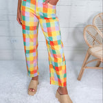 Mimi Madras Plaid Baby Barrel Pants