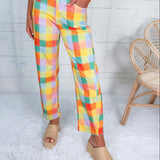 Mimi Madras Plaid Baby Barrel Pants