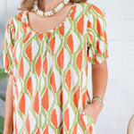 Minerva Avocado + Tangerine Mini Dress Compania Fantastica