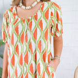 Minerva Avocado + Tangerine Mini Dress Compania Fantastica