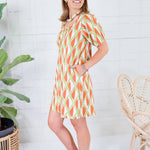 Minerva Avocado + Tangerine Mini Dress Compania Fantastica