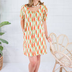 Minerva Avocado + Tangerine Mini Dress Compania Fantastica