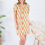 Minerva Avocado + Tangerine Mini Dress Compania Fantastica
