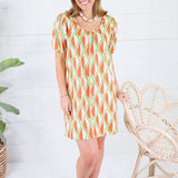 Minerva Avocado + Tangerine Mini Dress Compania Fantastica