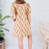 Minerva Avocado + Tangerine Mini Dress Compania Fantastica