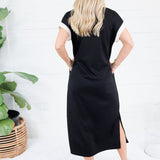 Minerva Black Scuba Maxi Dress Entro