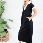 Minerva Black Scuba Maxi Dress Entro
